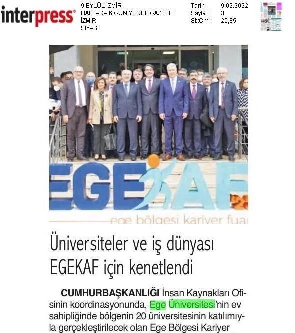 Üniversiteler ve iş dünyası EGEKAF için kenetlendi